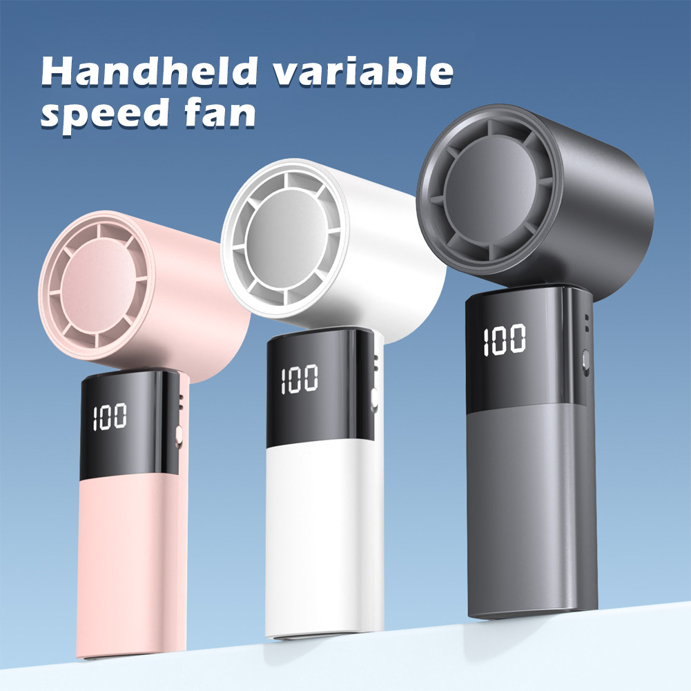 USB Fan Portable 100 Gears Refrigeration Handheld Fan Neck Fan USB Rechargeable Kipas Mini