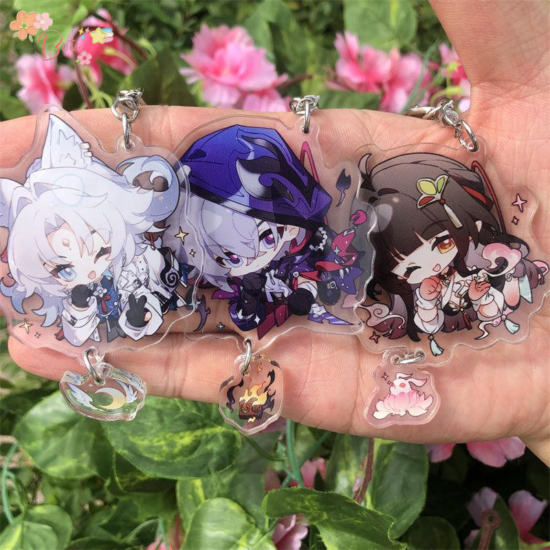 [Bota Shop]Honkai Star Rail Keychain Double-Sided Interlayer Acrylic Pendant Moze Lingsha Feixiao Animation Drama Merchandise GJ