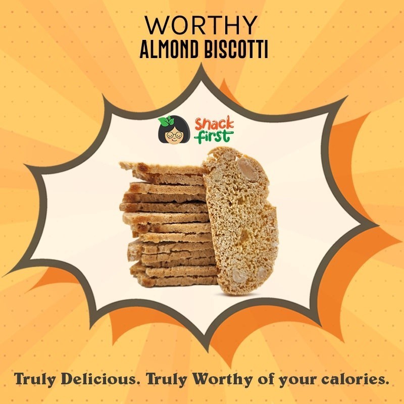 SnackFirst Worthy Almond Biscotti 120g/500g Gourmet Cookies Snacks, Made in