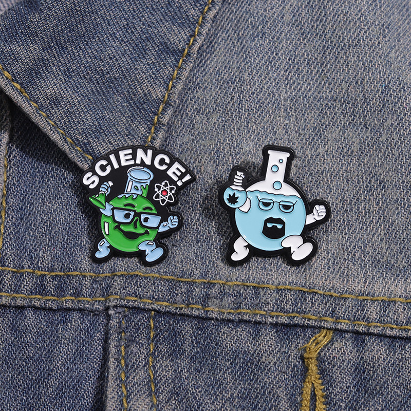 Science Drug Reagent Enamel Brooch Fashion Clothing Accessories Gift Jewelry for Chemistry Students