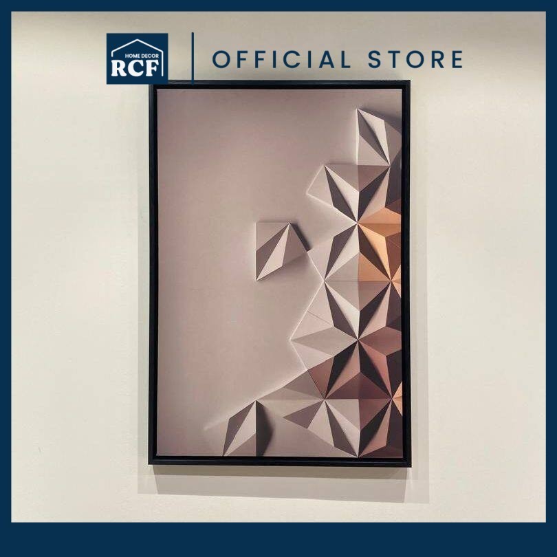 RCF 90X60CM Abstract Framed Canvas Wall Art | Seni Dinding Buatan Motif Abstrak