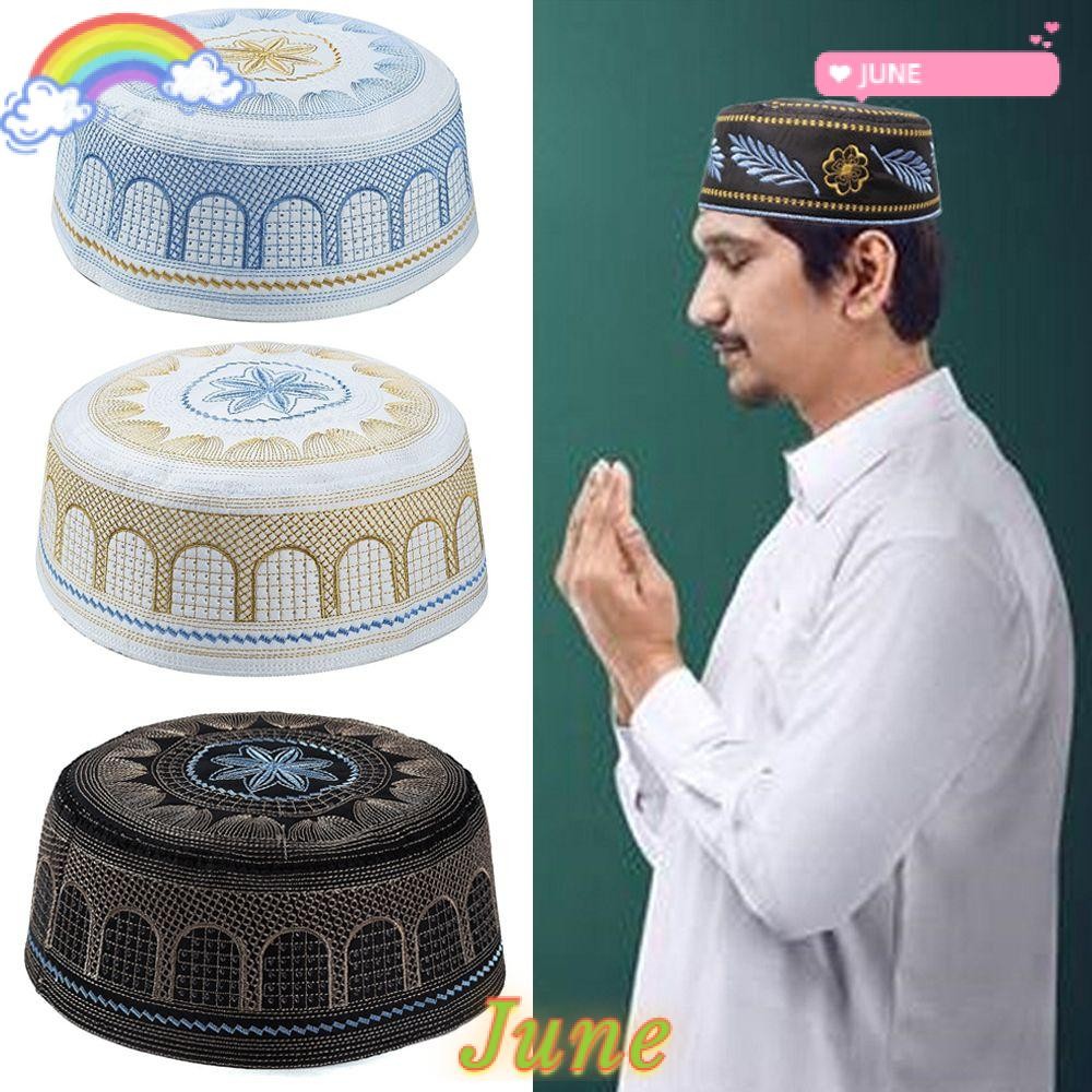 JUNE1 Muslim Hat Fashion Embroidery Saudi Arabian Musliman Turban