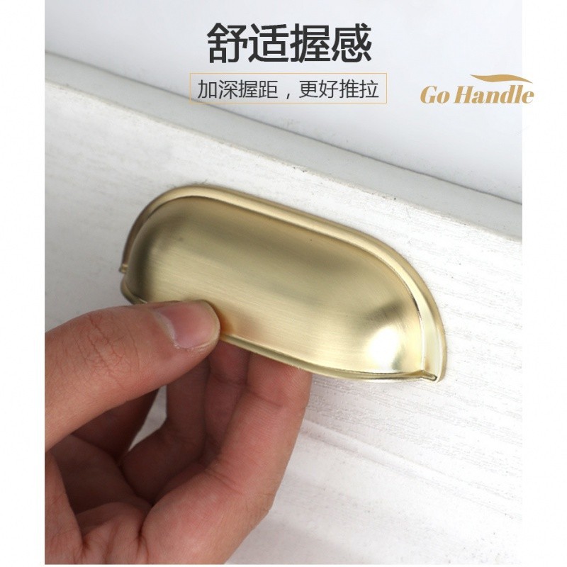 Versatile Reliable Modern Minimalist Shell Semi-Round Handle Drawer Gold Black & White Cabinet Vintage Furniture Acce... - Image 4