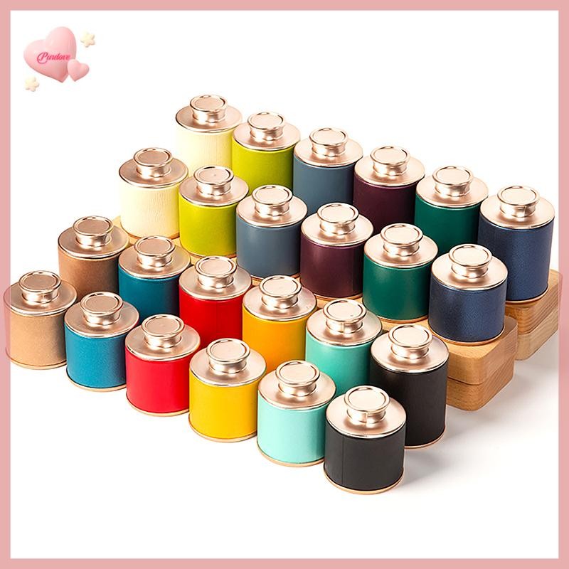 Purelove> 1pc Solid Empty Tea Tin Can Household Green Tea Sealed Jar Portable Travel Small Tea Packaging Box Paper Storage Can new