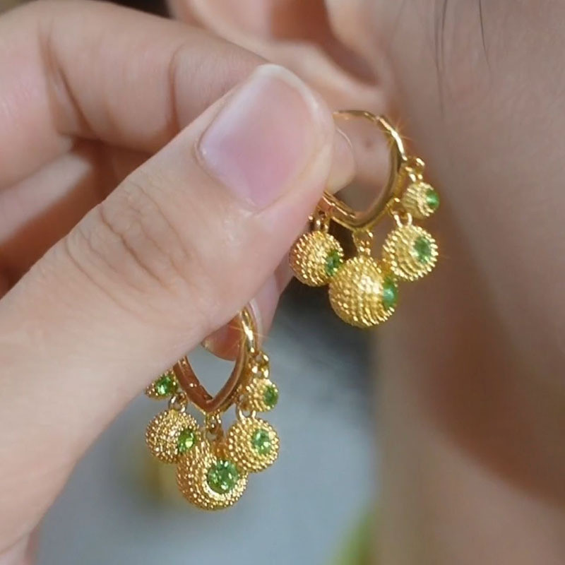 Exquisite Wufu Linmen Durian Ball Temperament New Design Earrings