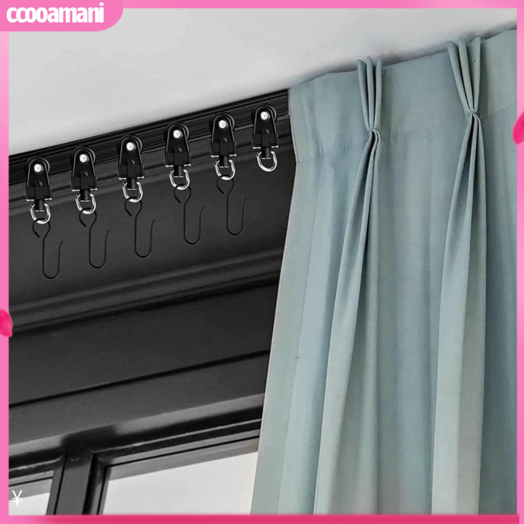 ccooamani| Track Curtain System Versatile Ceiling Curtain Track System for Rvs Trailers Easy Installation Adjustable Rail for Bay Windows Room Dividers