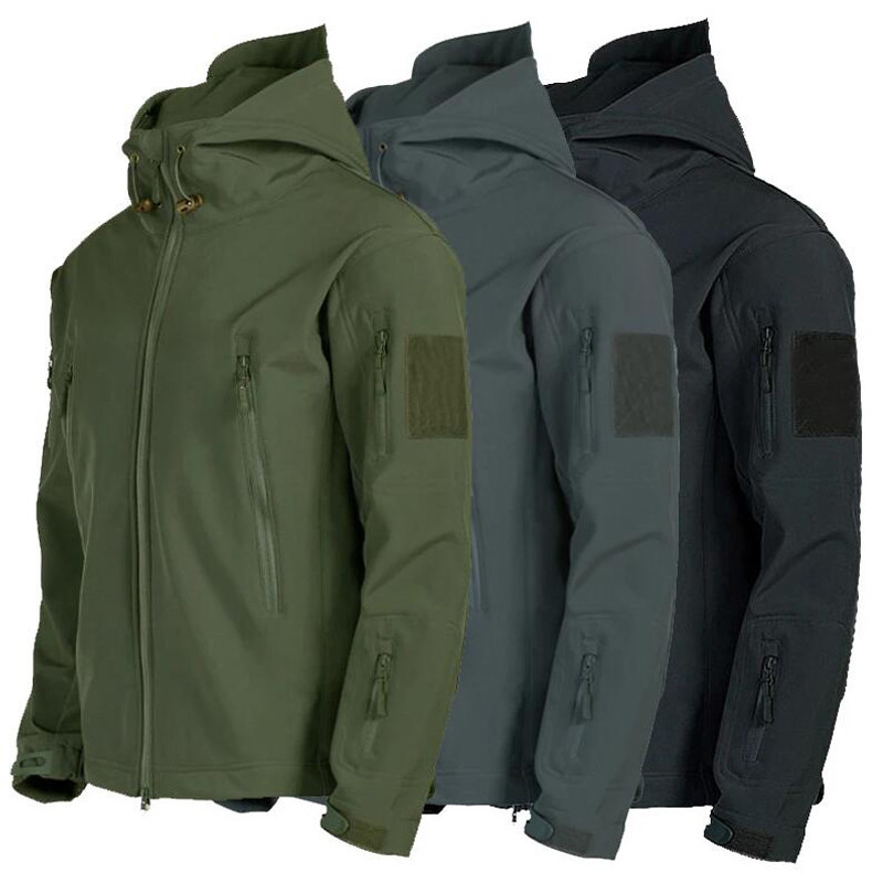 ?LOCAL SALES&COD ? Tactical Jackets Men's Windproof Hooded Jacket Thick Waterproof Jacket Soft Fabric Sharkskin Jackets