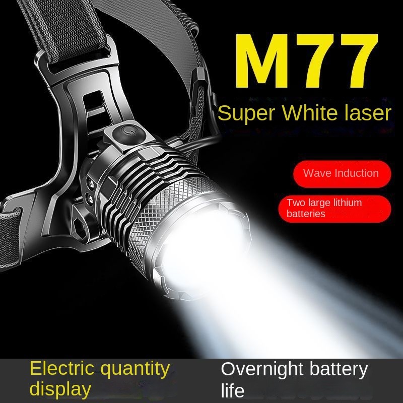 Spot goods flashlight rechargeabl waterproof flashlight camping equipment Headlight Strong Light Charging Super Bright Outdoor Fishing Night Fishing Special Ultra-Long Life Battery Induction Head-Mounted Lighting Miner's Lamp