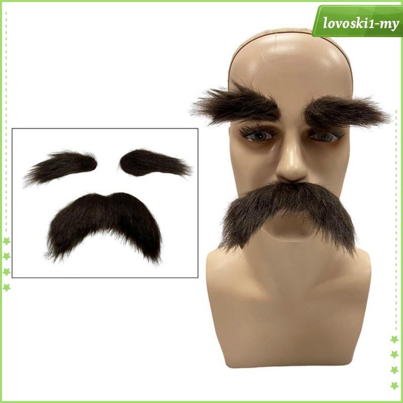 [LovoskibcMY] Eyebrows Kits Decoration Disguise Supplies Self Adhesive Fake Mustache Set