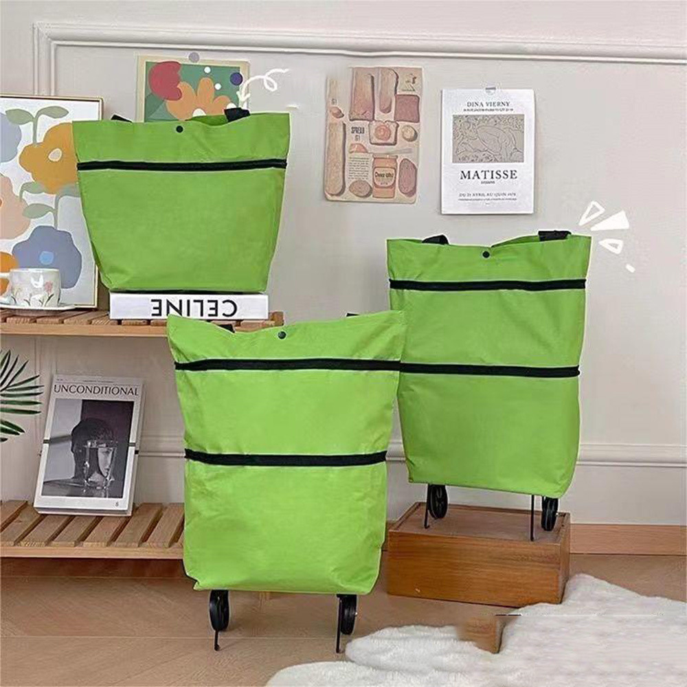 Large Capacity Foldable Trolley Bag Shopping Travel Luggage Bag Supermarket Household Eco-friendly Bag