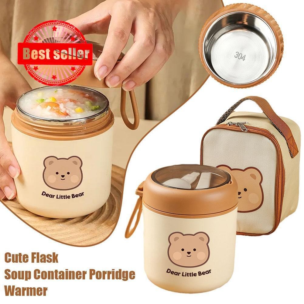 530ml Outdoor Insulated Cup Cute Flask Soup Cup Container Porridge Warmer Food Container 304 V8z4 