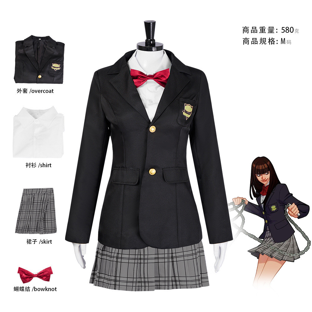 Kill Bill Gogo Yubari, beautiful girl bodyguard cosplay costume, college style Halloween cosplay costume