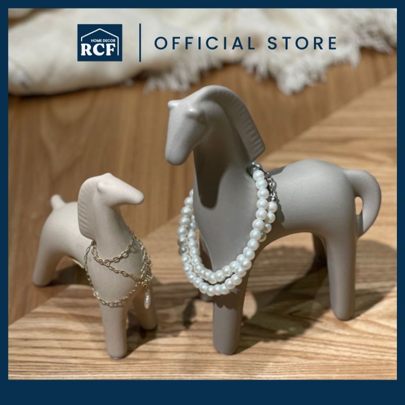 RCF Minimalist Ceramic Horse Figurine Elegant Sculpture Decor for Living Room |Seramik Hiasan Minimalis Elegan