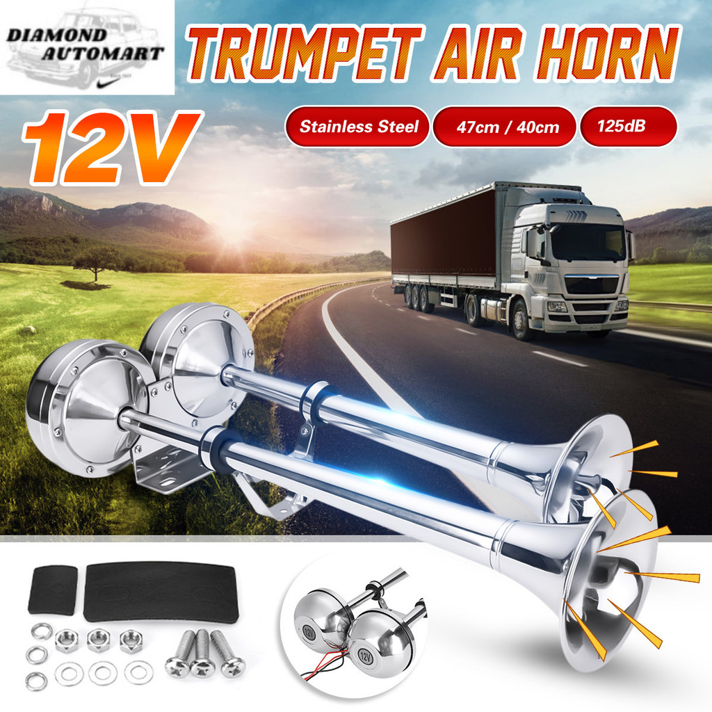12V 150Db Super Loud Truck Horn Trumpet Air Horn Kereta Besar Lorry Tiub Angin 电动笛喇叭 超响喇叭 卡车喇叭