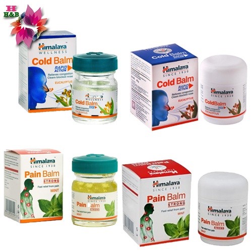 Himalaya Pain Balm and Cold Balm (10g,45g) Fast relief from pain, Relieves nasal and chest congestion