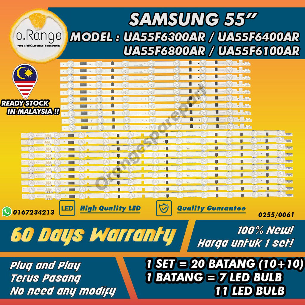 UA55F6400AR / UA55F6300AR / UA55F6800AR / UA55F6100AR SAMSUNG 55" LED TV BACKLIGHT (LAMPU TV) SAMSUNG 55 INCH LED TV