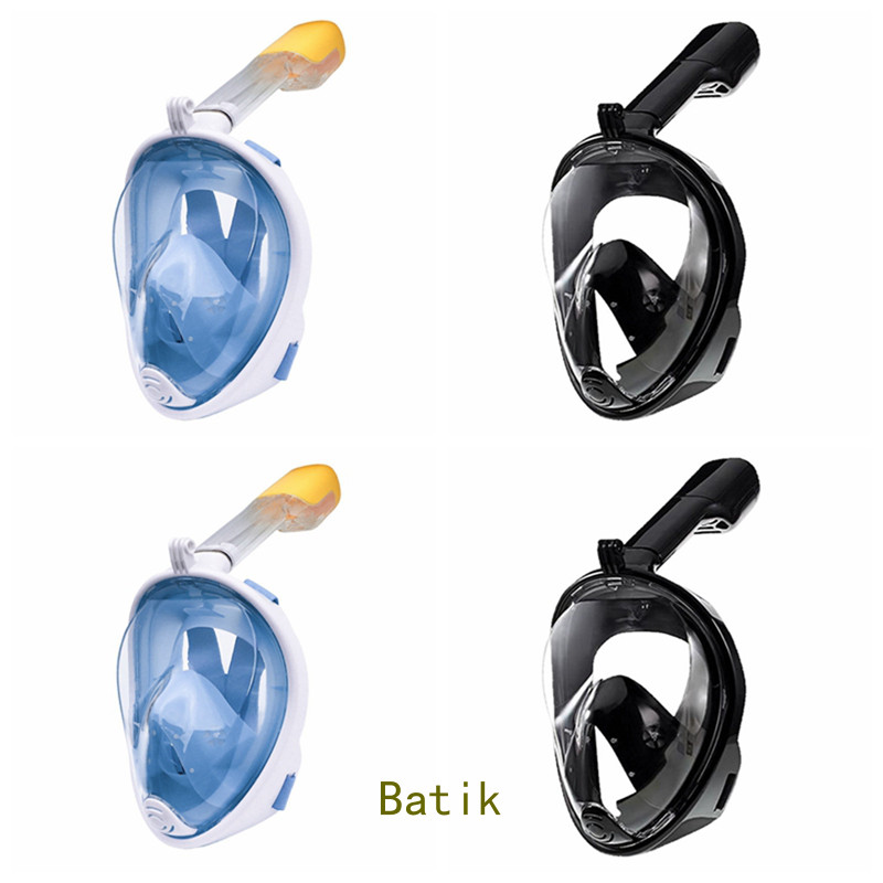 Batik Adult Full Face Snorkel Mask Professional Swimming Snorkeling Waterproof Glasses Anti-Leak Anti Fog Wide View Diving Mask/Topeng Menyelam Renang/潜水面罩