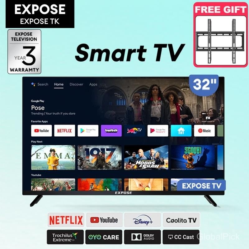 EXPOSE (live) 32 inch TV Smart Wifi Android 12.0 LED TV1/TV2/Netflix/YouTube Waranti 3 tahun