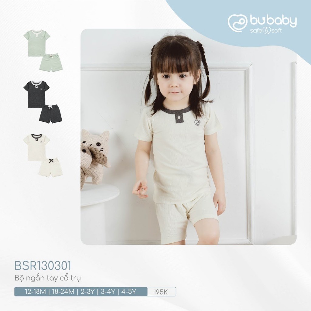 Bubaby BSR130301 Siro turtleneck short-sleeved set for babies