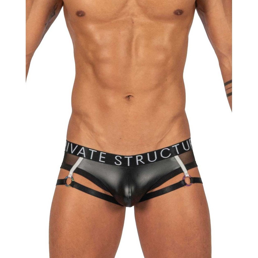 Private Structure Men Underwear Alpha Low Waist Garter Mini - Shades of Black [4419]