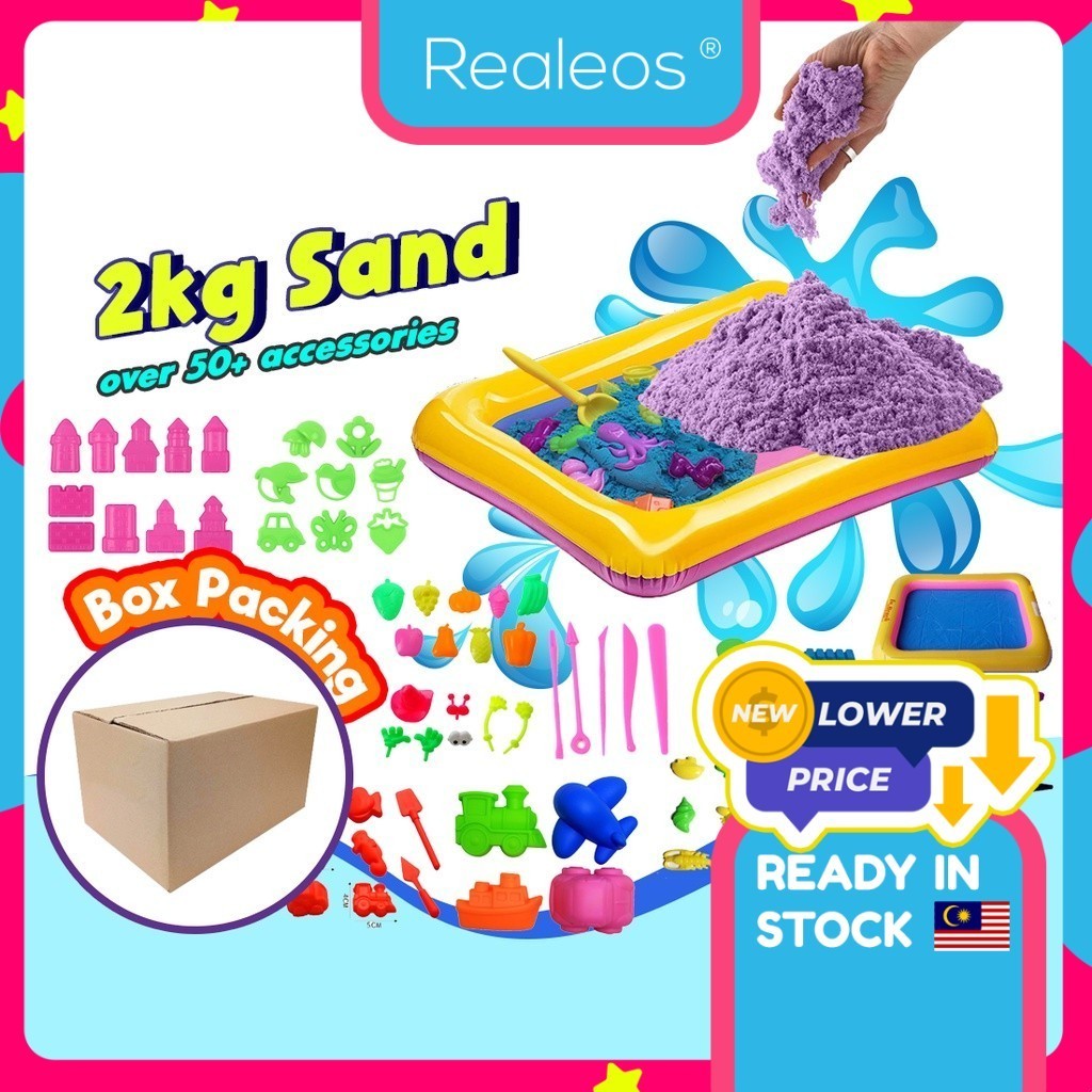 50PCS+ 2kg Realeos THE SAND Dynamic Eco Sand Castle Play Set Tools Play Diy Toy for Kids - R455