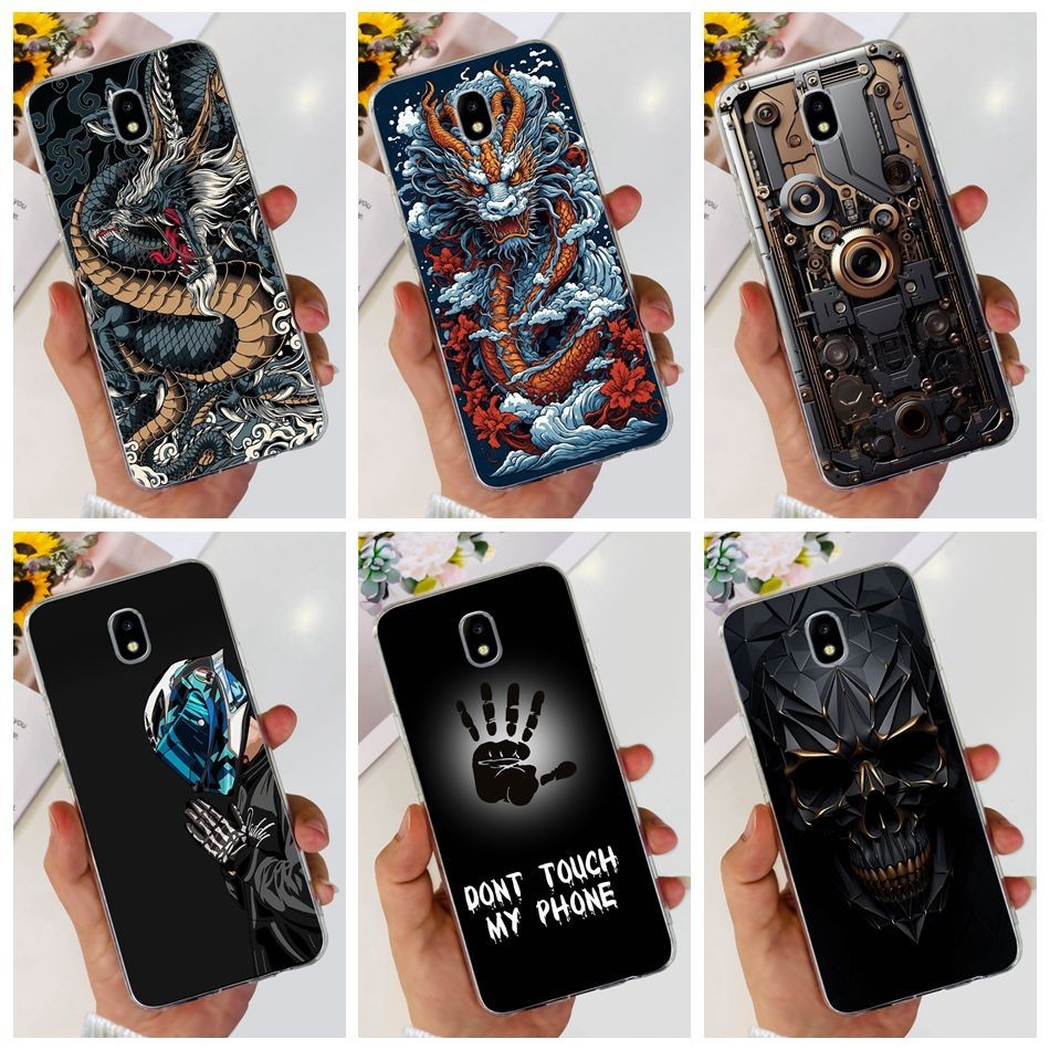 For Samsung Galaxy J7 Pro SM-J730G J730GM J730F Fashion Dragon Metal Style Pattern Casing Samsung J7 2017 J7Pro Soft Silicone TPU Phone Cases