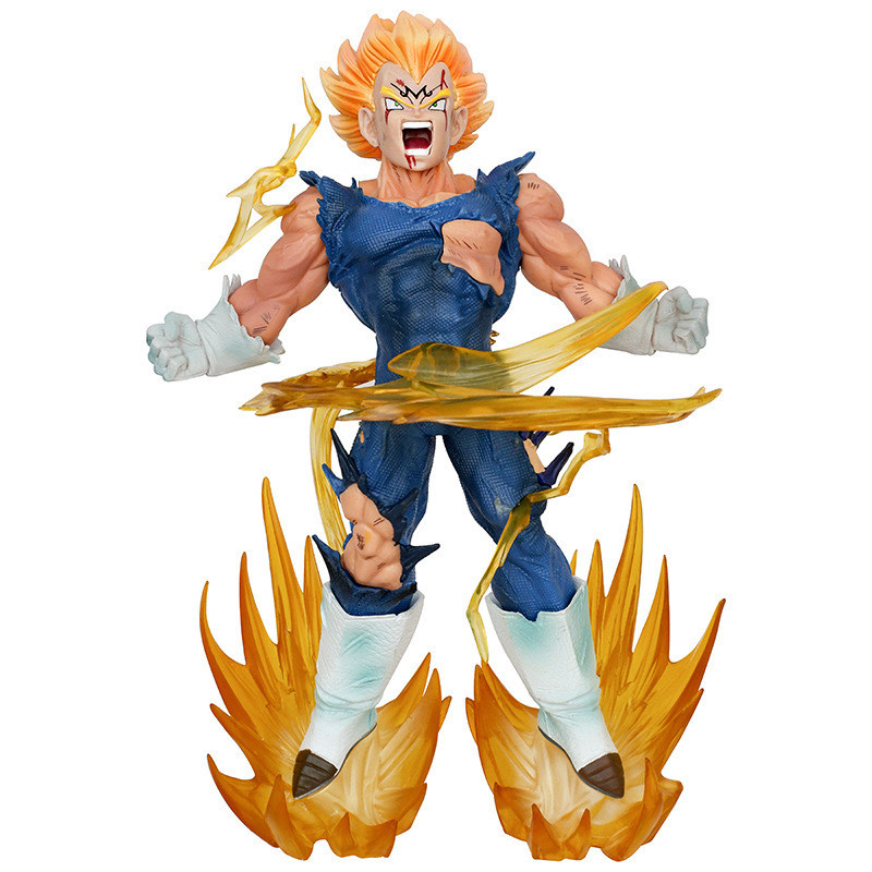 〔 759 〕 Dragon Ball 28cm Dragon Ball Anime Standing Magical Battle Damage Vegeta Self-Explosive Magic Shell Statue Model Hand-Made Decorations, Collection, Display, Dolls, Toys, Collection,