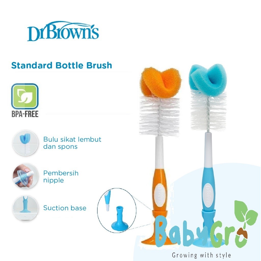 Dr Brown's Standard Baby Feeding Bottle Brush 1pcs | Berus Botol Susu Bayi