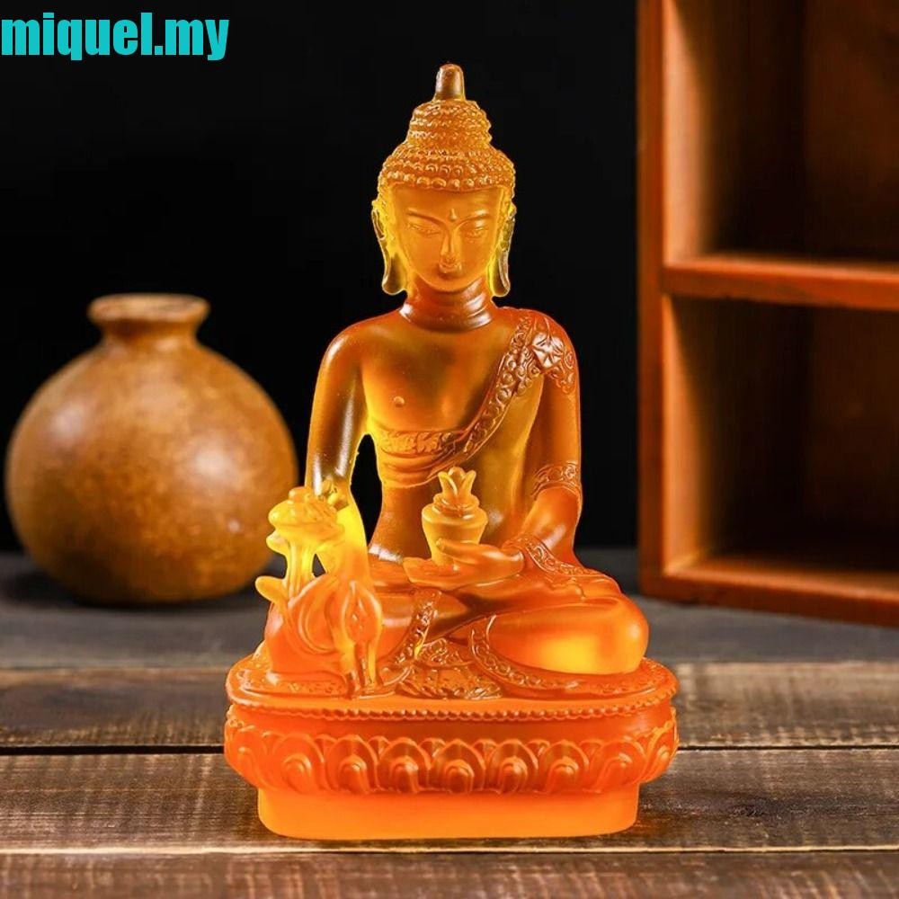 MIQUEL Medicine Buddha Statue, Thai-style Resin Craft Resin Buddha Crafts, Creative Zen Ornaments Handmade|Buddhist Sculpture Office