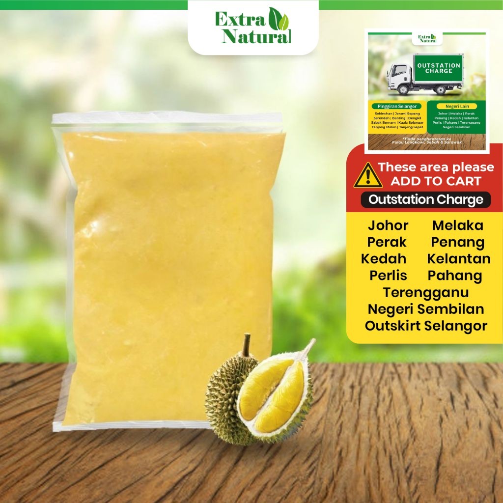 Frozen Durian Paste [Kampung, D24 & Musang King] (Please read description box before order) |[Extra Natural]