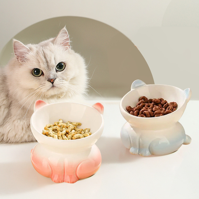 Amazon Exports Ceramic Cat Bowl Cat Bowl Cat Food Holder Pet Bowl Dog Bowl Pet Supplies Cat Food Cat Rice Bowl