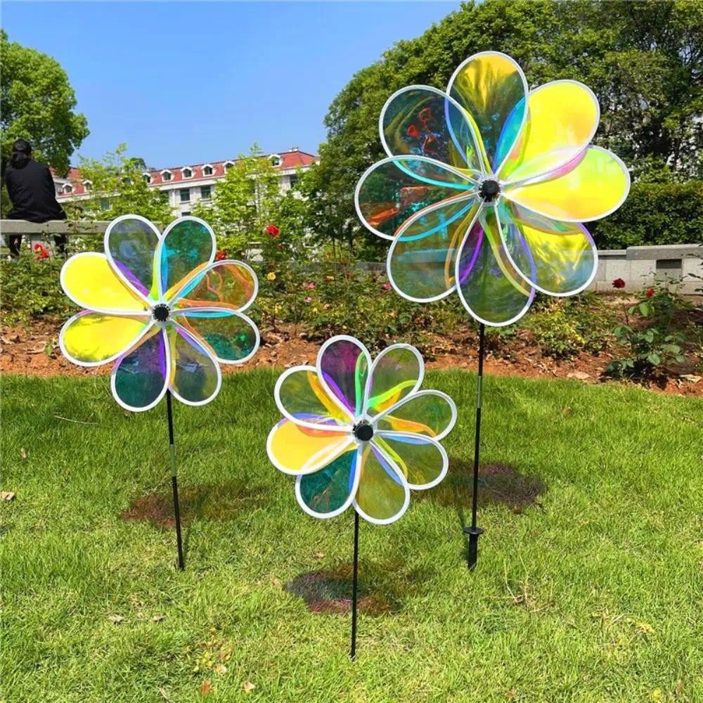Bird Repellent Colorful Windmill Bird Scare Outdoor Garden Bird Away Wind Spinner Garden Decor 驱鸟风车