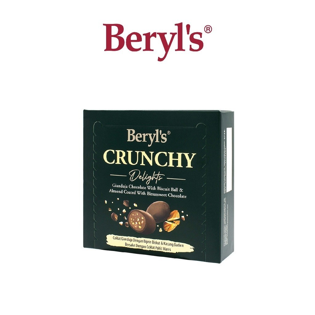 Beryl's Crunchy Delights Gianduja Chocolate Biscuit Ball & Almond Coated With Bittersweet Chocolate (60g)
