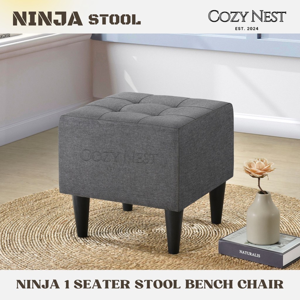 COZY NEST Ninja 1 seater Stool Bench Chair / Bench Chair for living room /bedroom /café shop