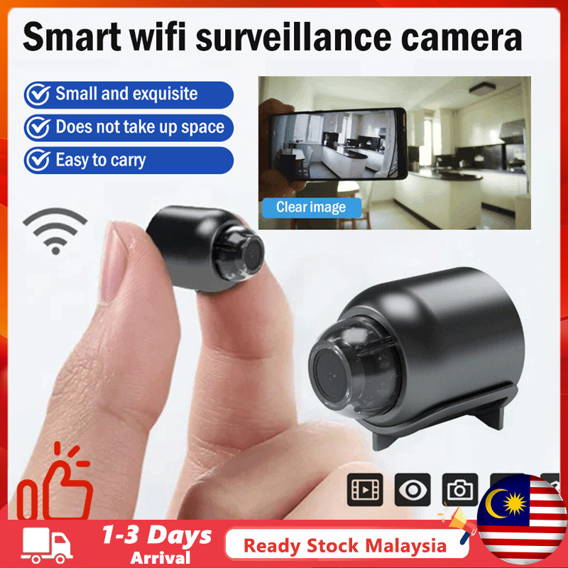 (Malaysia Stock) Surveillance IP Camera Mini WiFi Spy 1080P HD Home Night Vision Motion Detection Remote Monitoring 160° Wide Angle Micro Baby Monitor