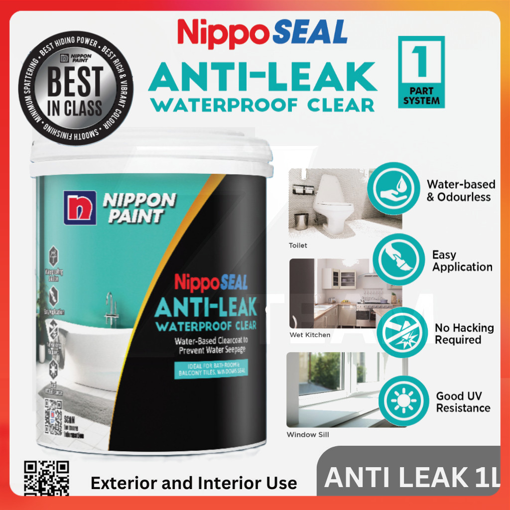 NIPPON Anti-Leak 1L | NippoSeal Anti Leak l Anti-Kebocoran l Waterproof Repair Seal l Repair Wall Tile Waterproof Coatin