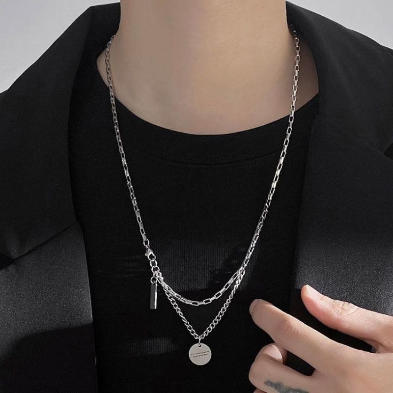 励志钛钢项链男潮男个男士轻奢小众简约时尚吊坠高级饰品Inspirational Titanium Steel Necklace for Men, Trendy, Men, Light Luxury, Smallxiyuyuya1.my20240913