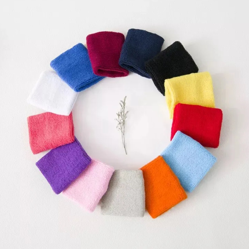 Cotton Sweat Wristband Unisex Tennis Gym Workout Sport Gear Hand Support Gelang Tangan Sukan 运动护腕
