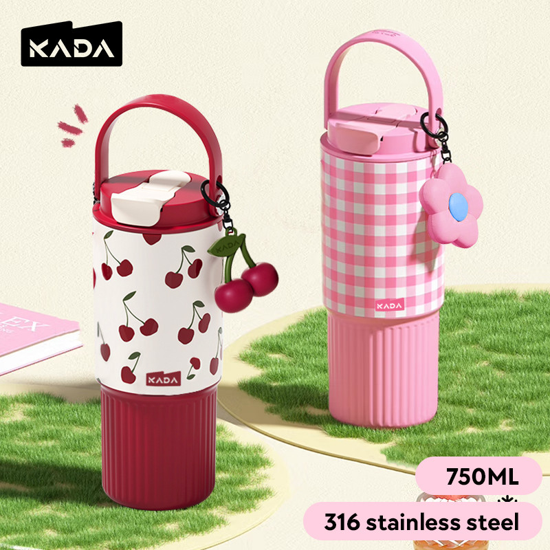 KADA Tumbler tahan sejuk 750ml(25oz) with Handle 316 Stainless Steel Water Bottle for outdoor travel chinese new year gift