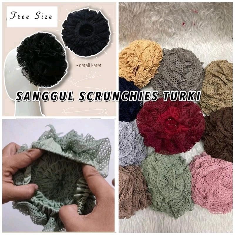 Sanggul Scrunchies Rambut Turkey Terkini
