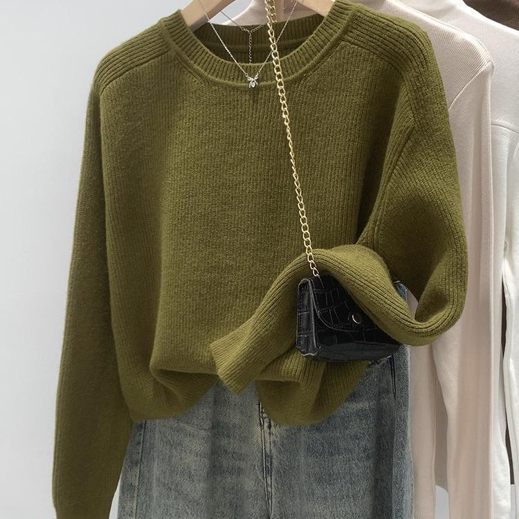 ?LOTDD? [ready stock in Malaysia] Loose Fashion Winter New Style Short Sweater Long Sleeve Knit Top