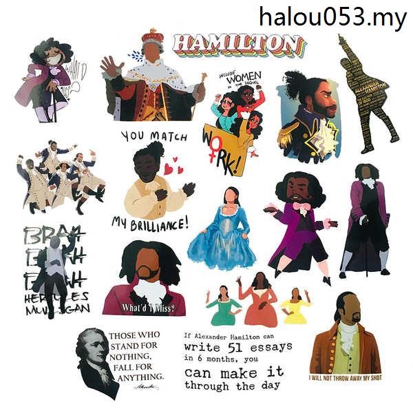 50 Sheets Lin Juju Hamilton Merchandise Stickers Musical Hamilton Suitcase Laptop Stickers