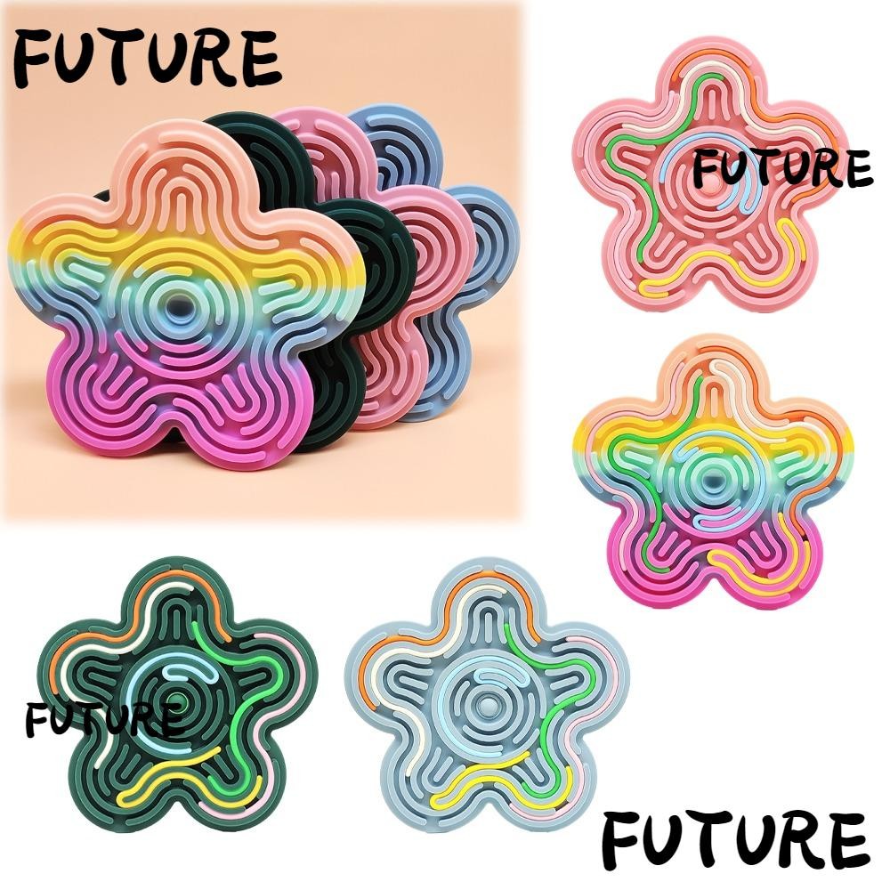 HL-FUTU Fidget Pad Toys, 18 Strings Flower Shape Sensory Activity Board, Stress Relief Silicone Autism Sensory Products for Anxiety ADHD