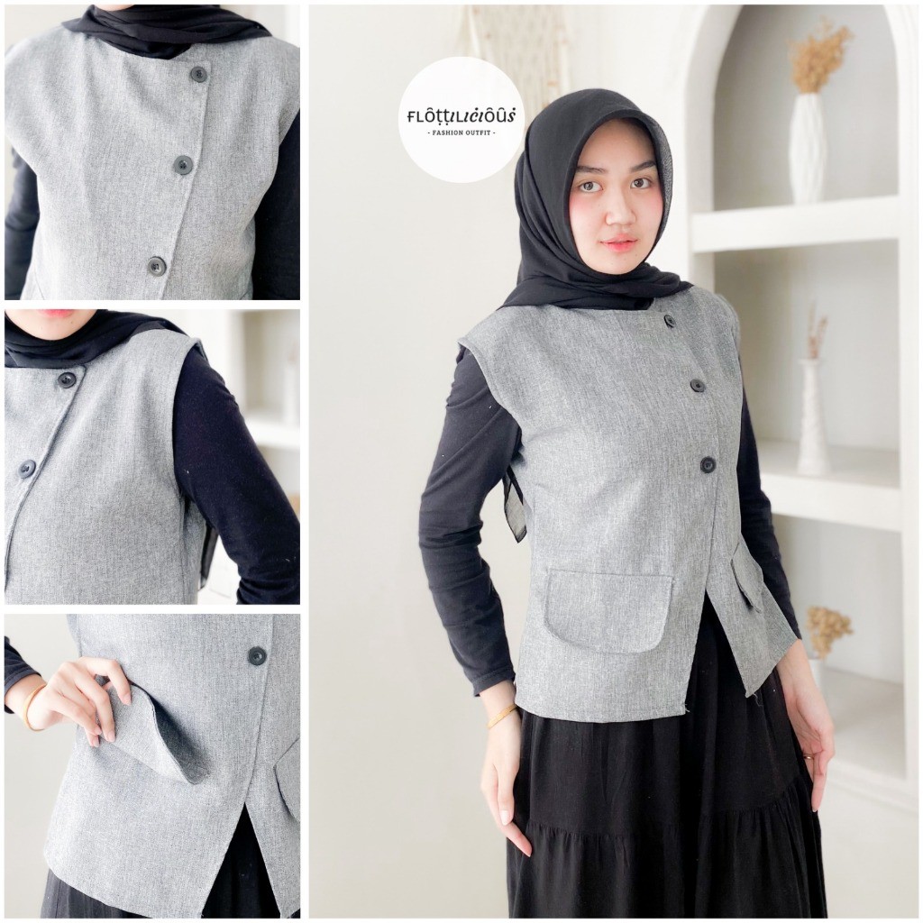 ROMAN VEST - FLOTTILICIOUS / Top Premium Outer VestWanita Beautiful Korean Style OutfitPOLOS