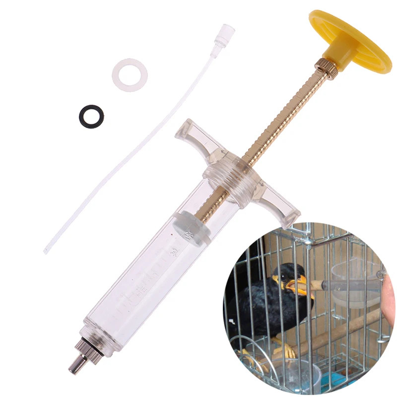 10/20/30/50/100ml Bird Feeding Syringe Kit Handfeeding Tools with Hose for Parrot Birds