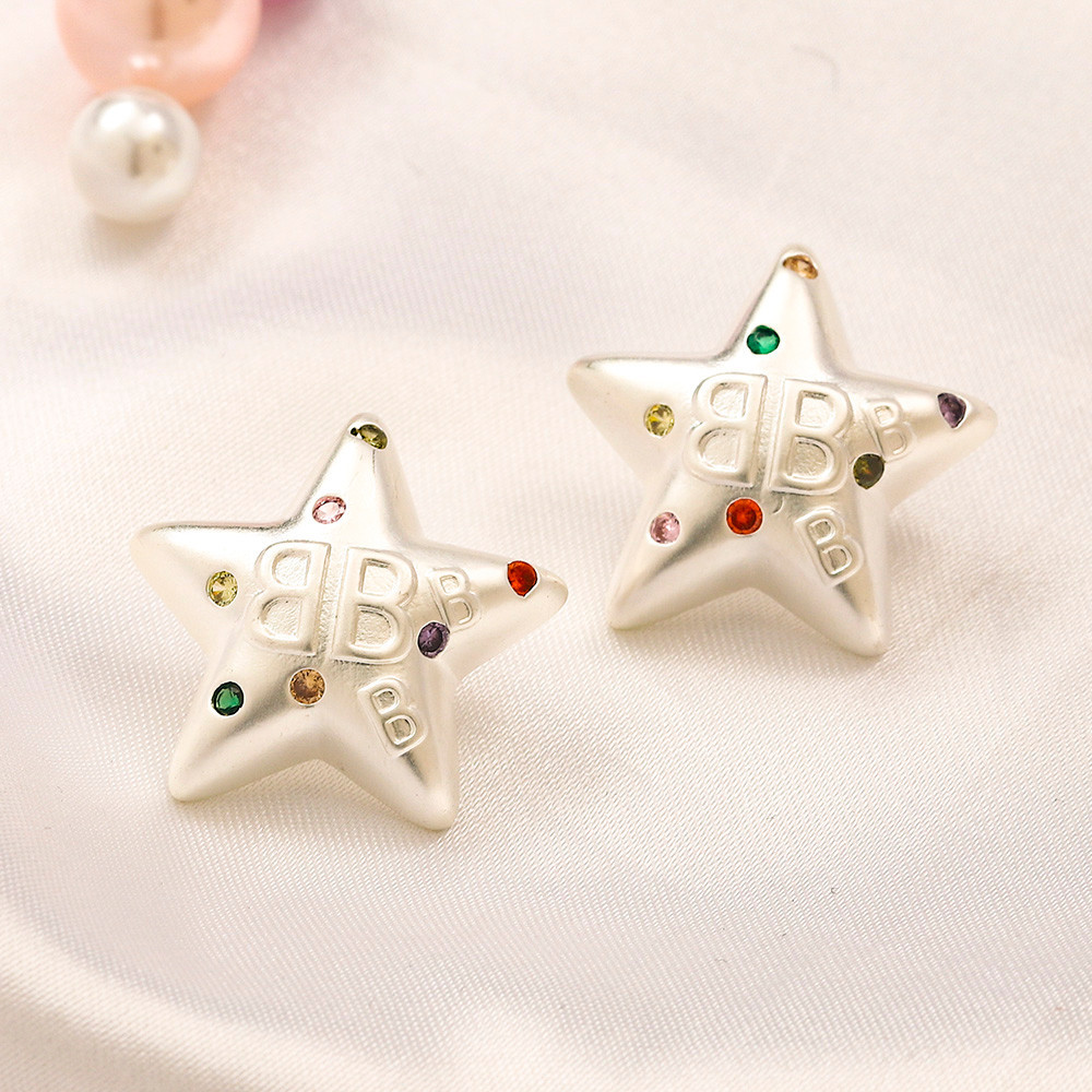 Star BB Titanium Steel Female Earrings for Girlfriend Valentine's Day Gift