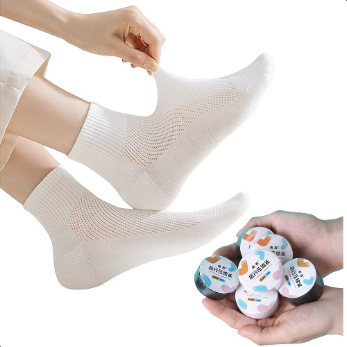 Disposable Sock Travel Compression Thin Sweat Absorbent Non Washable Portable Men Women Stokin Pakai Mampatan Perjalanan