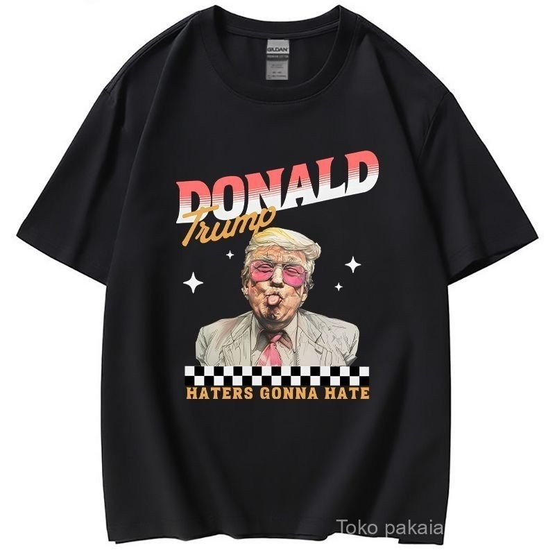 Influencer American Spoof Trump Short-Sleeved Trump Gay Creative fuc Funny T-Shirt Male Trump Clothes Merchandise