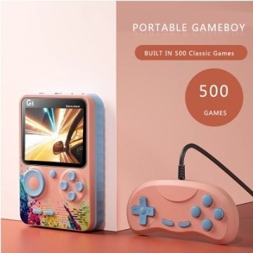 2 Player G5 Gameboy Portable Handheld Game Console  Macaron Game Player 500 in 1 Classic Games Retro Video Game Machine