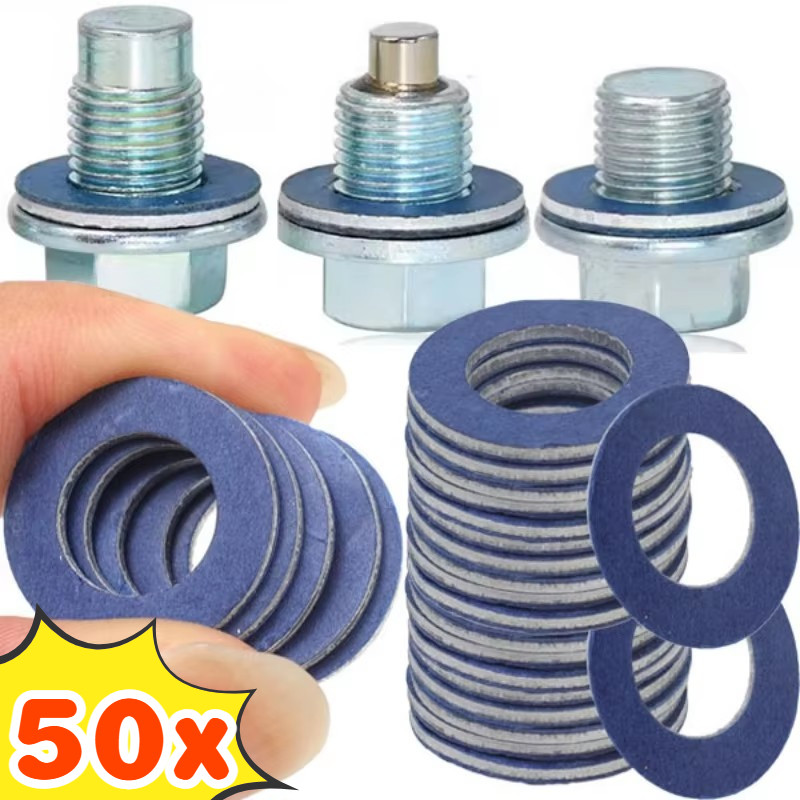 10-50Pcs Car Screw Gasket for Toyota Cars Engine Seal Aluminum Oil Drain Plug Screws Washers Wear Part Automotive Replacement Accessories